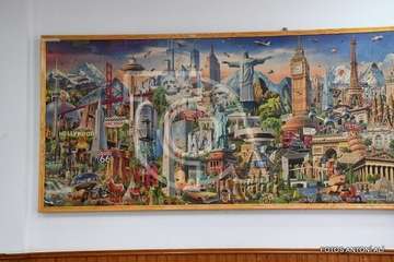 Presentanción en la sede del colectivo vecinal de Jiámar del puzzle más grande del mundo, montado por Tomás Torres/Antonio Alí.